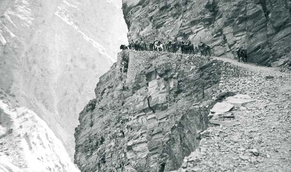 Giuseppe Tucci’s caravan traversing the Zoji La, 1931